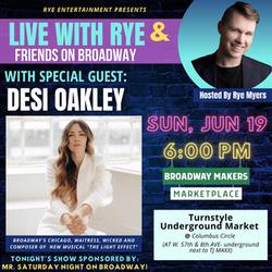 Desi Oakley to Join LIVE WITH RYE & FRIENDS ON BROADWAY This Week