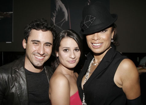 John Lloyd Young Lea Michele and Valarie Pettiford Photo 2008 11 26