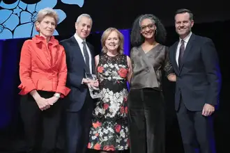 New York Ny December 18 L R Emily Rafferty Of Nyc Company Board Danny Meyer Of Union Sq Hospitality Group Susan Ungaro Of James Beard Foundation Carla Hall And Fred Dixon