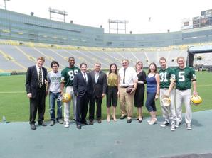 Robert Christopher Riley, Chris Sullivan, Paul Hornung and Bill Dawes Paul  Hornung, Green Bay Packer Hall of Fame football player, visits the cast of  the Broadway production 'Lombardi' at the Circle In